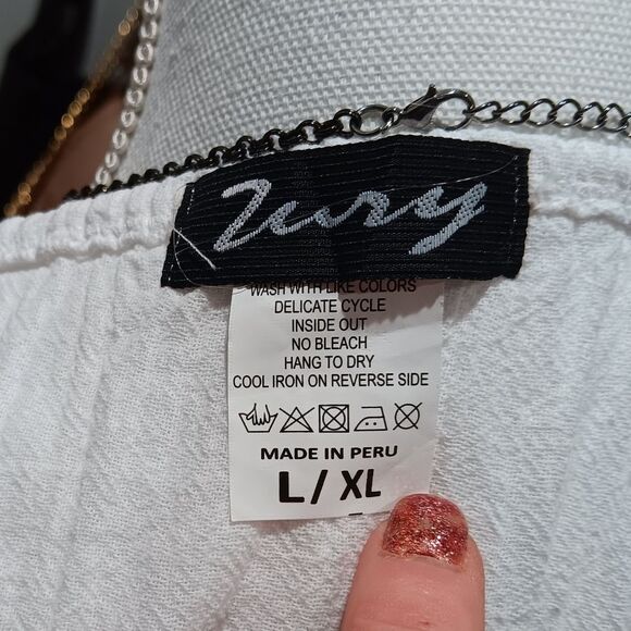 Zury white dress NWT  LG  100 cotton mid line - Picture 7 of 7